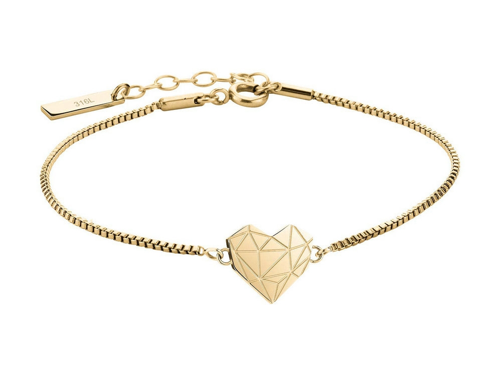 Valentinstag Geschenk Armband Damen Gold,Edelstahl Verstellbar Armband,Herz Armband Valentinstag Geschenke für Freundin Frauen,Mütter,Gold Armband mit Box Geschenke für Geburtstag Jahrestag