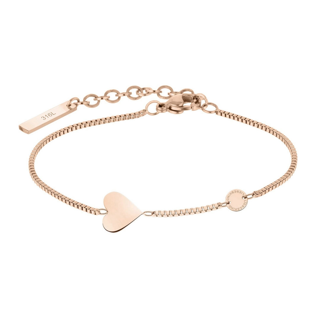 Valentinstag Geschenk Damen Armband Rosegold,Edelstahl Armband Herz,316L Verstellbar Armband Valentinstag Geschenke für Freundin Frauen,Mütter,Love Armband mit Box Geschenke für Geburtstag Jahrestag