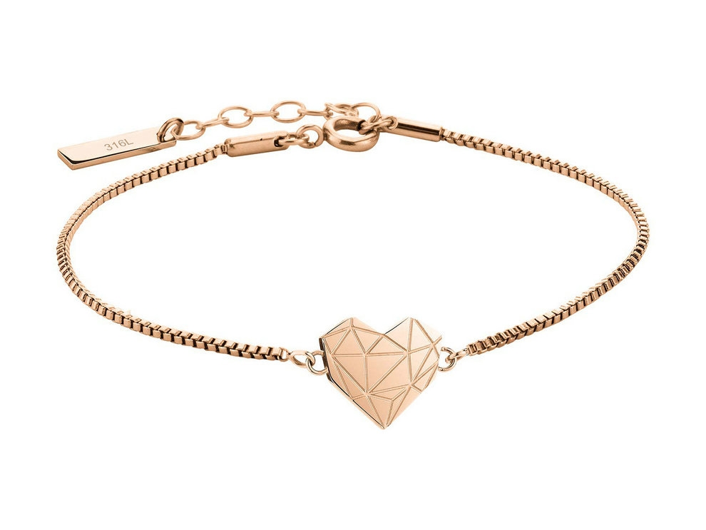 Valentinstag Geschenk Damen Armband Rosegold,Edelstahl Verstellbar Armband,Herz Armband Valentinstag Geschenke für Freundin Frauen,Mütter,316L Armband mit Box Geschenke für Geburtstag Jahrestag